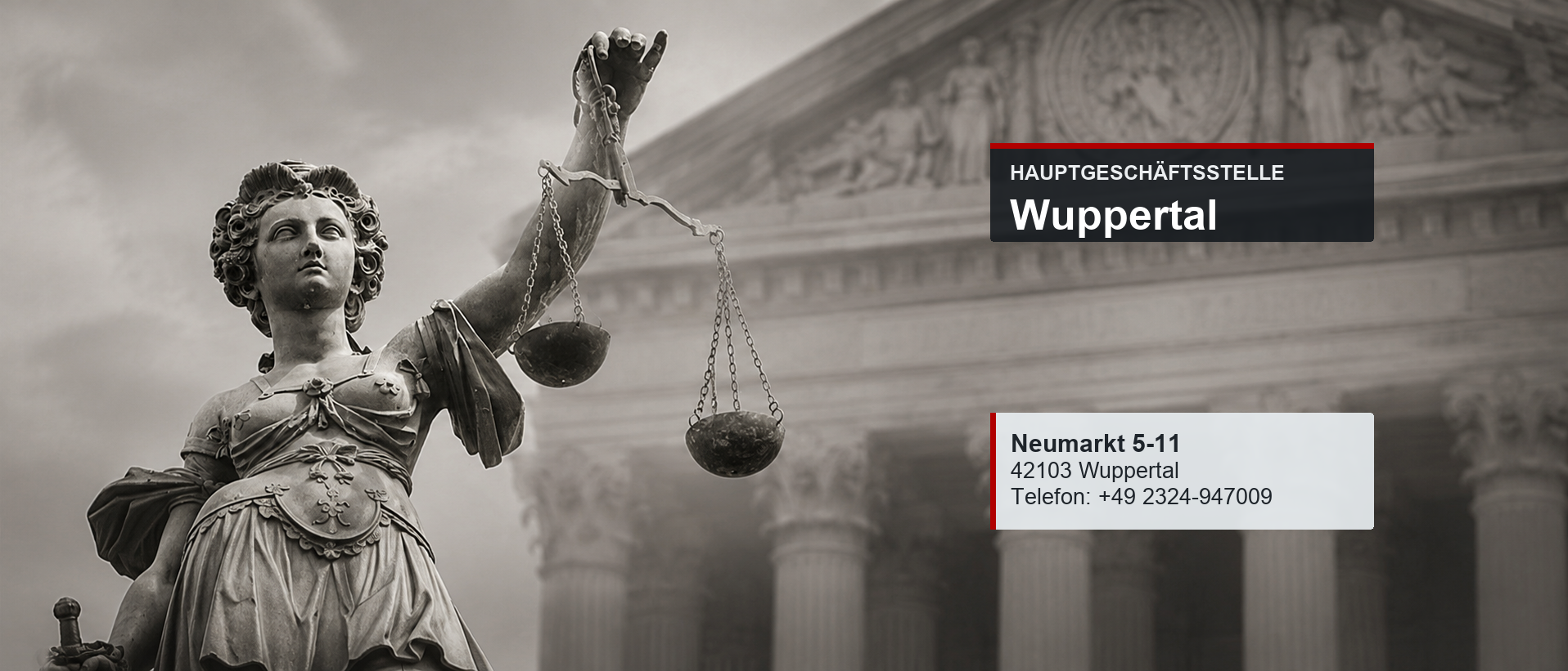 Hauptgeschäftsstelle Wuppertal, Neumarkt 5-11, 42103 Wuppertal, Telefon +49 2324-947009